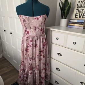 Azazie Atelier Gigi Mauve Floral Midi Dress
